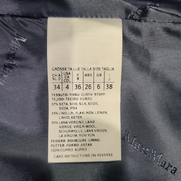 MaxMara NWT Jacket & Dress Blue Sleeveless Shift & Single Suit Silk Blend 4 - Picture 9 of 16